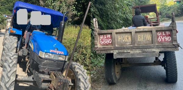 अवैध रूपमा नदीजन्य पदार्थ उत्खननमा संलग्न दुई ट्याक्टर नियन्त्रणमा