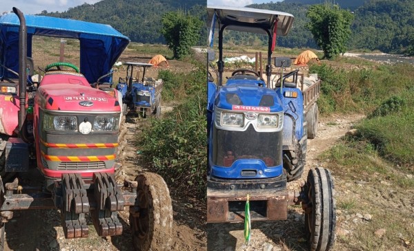 अवैध उत्खनन तथा ओसारपसारमा संलग्न दुई ट्याक्टरलाई कारबाही