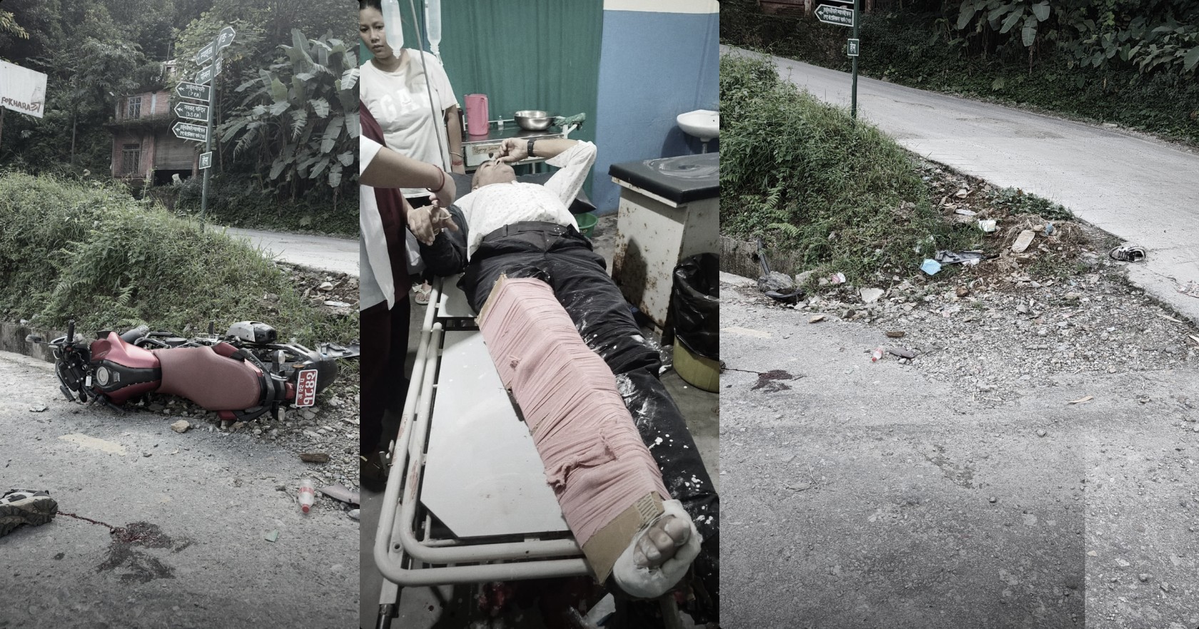 बस र मोटरसाइकल ठोकिँदा एक जना घाइते