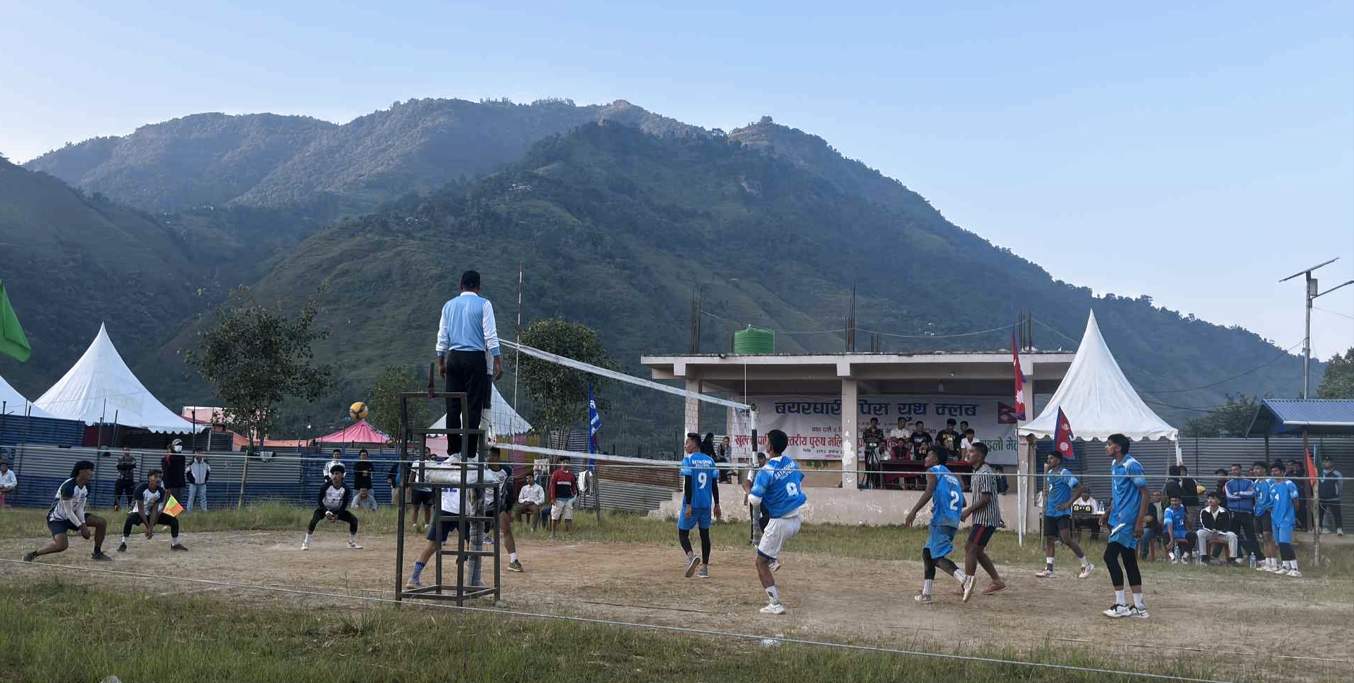 बयरघारीमा पुरुष भलिबल सुरु: शुक्लागण्डकी र भीरकोटको विजयी सुरुआत