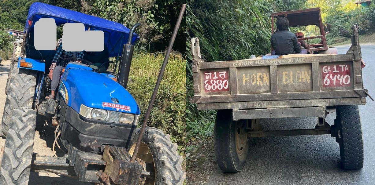 अवैध रूपमा नदीजन्य पदार्थ उत्खननमा संलग्न दुई ट्याक्टर नियन्त्रणमा