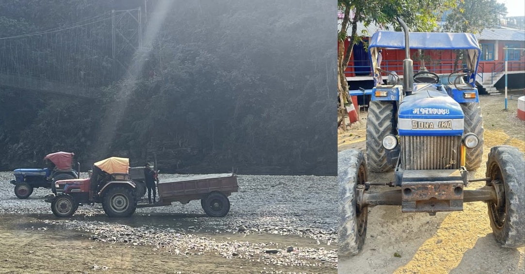 अवैध नदीजन्य पदार्थ ओसारपसारमा संलग्न तीन ट्याक्टर नियन्त्रण